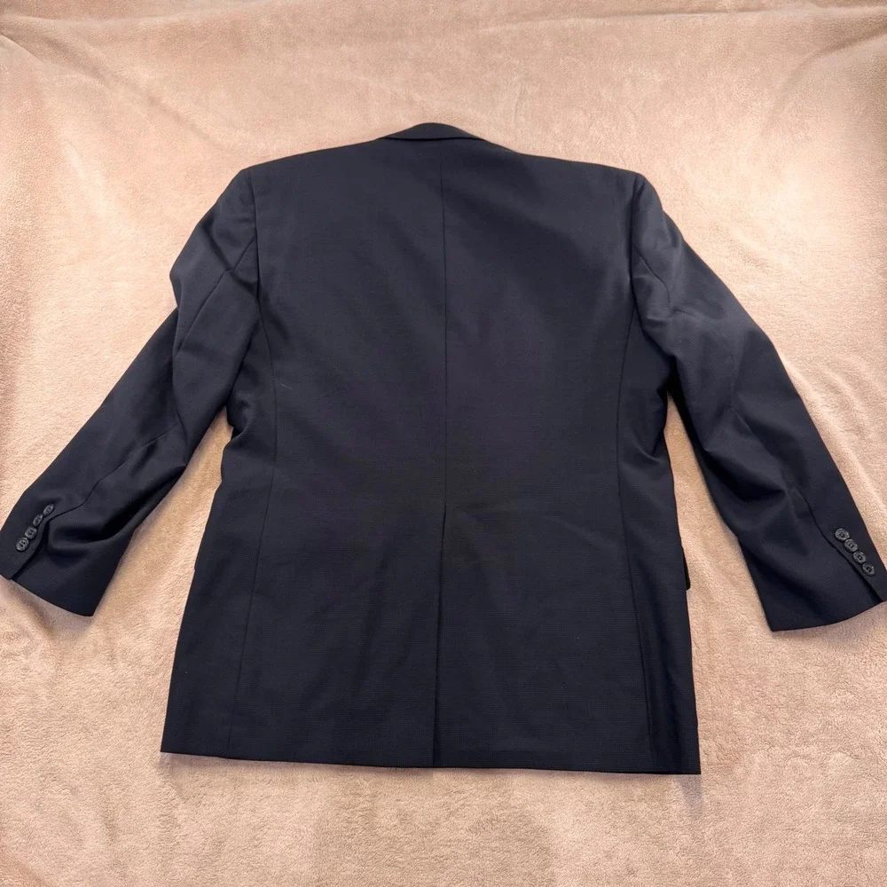 Jos A Bank Business Express Navy Blue 100% Wool 2-Buttn Blazer Sport Coat Sz 40S